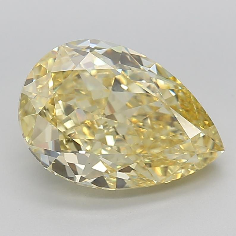 5.09 Ct. Fancy Vivid  Yellow Pear Lab Grown Diamond