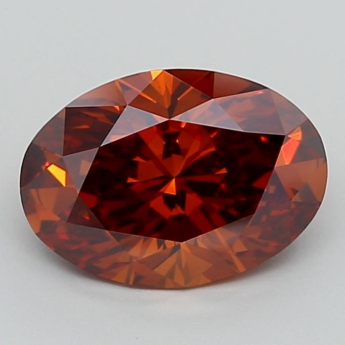 3.00 Ct. Fancy Deep  Orange Oval Lab Grown Diamond
