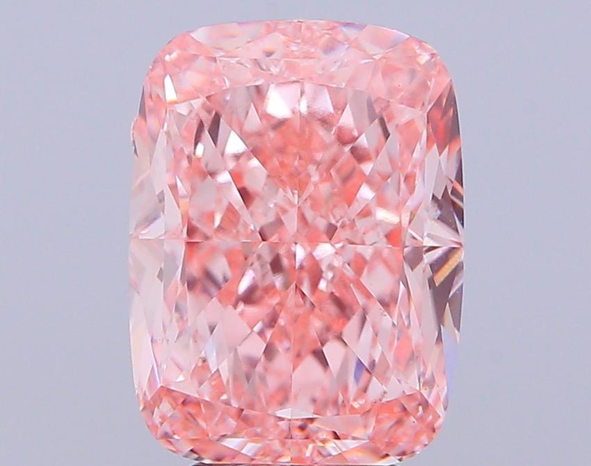 5.08 Ct. Fancy Vivid Pink Cushion Lab Grown Diamond