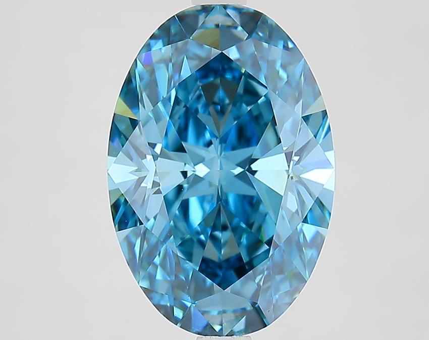 4.10 Ct. Fancy Vivid Blue Oval Lab Grown Diamond