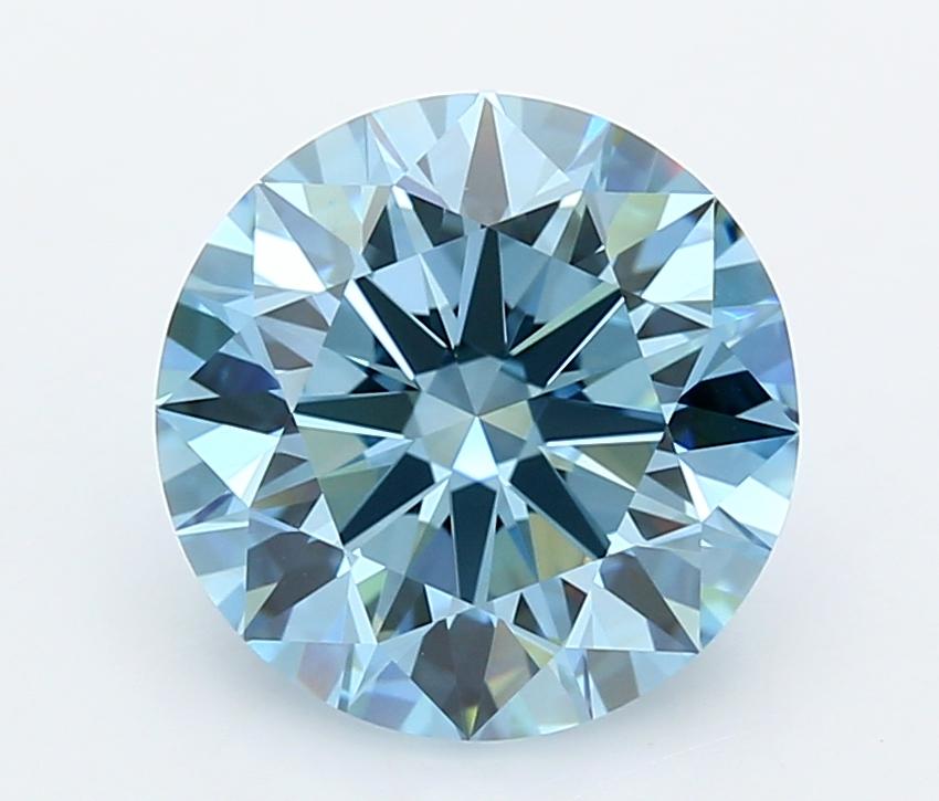 3.78 Ct. Fancy Vivid  Blue Round Lab Grown Diamond