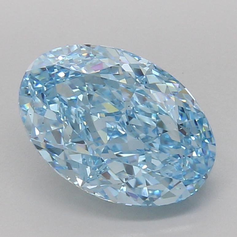 4.05 Ct. Fancy Vivid Blue Oval Lab Grown Diamond