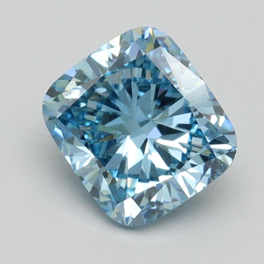 1.90 Ct. Fancy Vivid Blue Cushion Lab Grown Diamond