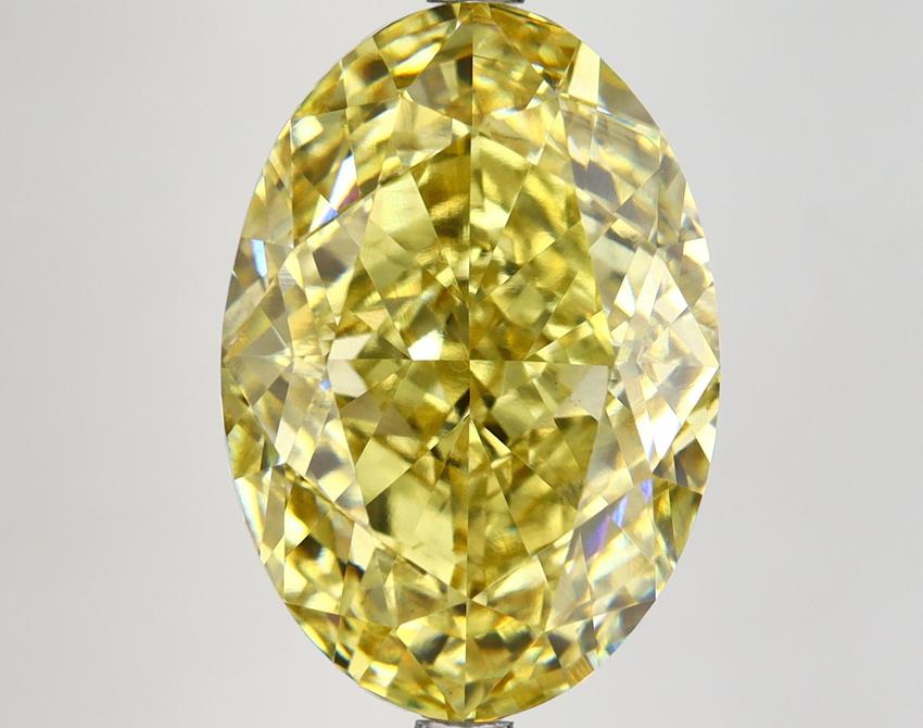 9.78 Ct. Fancy Intense Yellow Oval Lab Grown Diamond