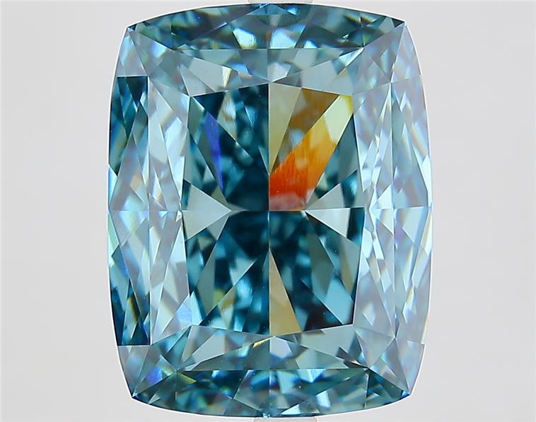 10.10 Ct. Fancy Vivid  Blue Cushion Lab Grown Diamond