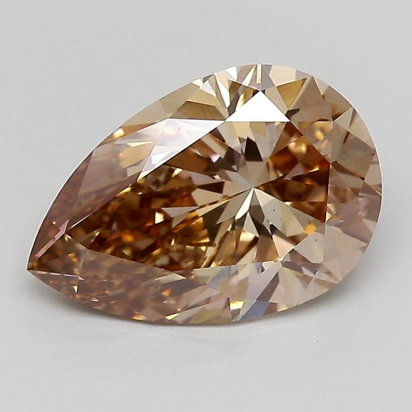 4.06 Ct. Fancy  Brown Pear Lab Grown Diamond