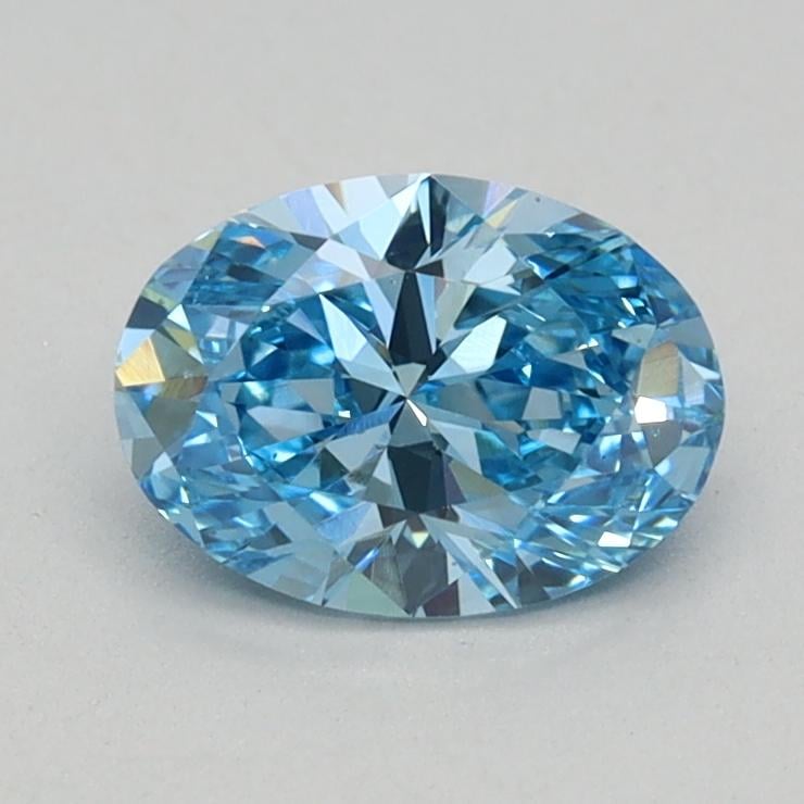 0.62 Ct. Fancy Vivid Blue Oval Lab Grown Diamond