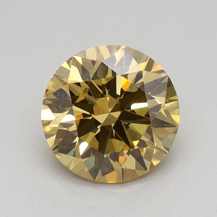 0.59 Ct. Fancy Intense Brownish Yellow Round Lab Grown Diamond