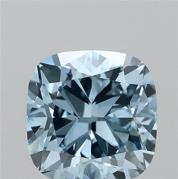 1.52 Ct. Fancy Vivid Blue Cushion Lab Grown Diamond