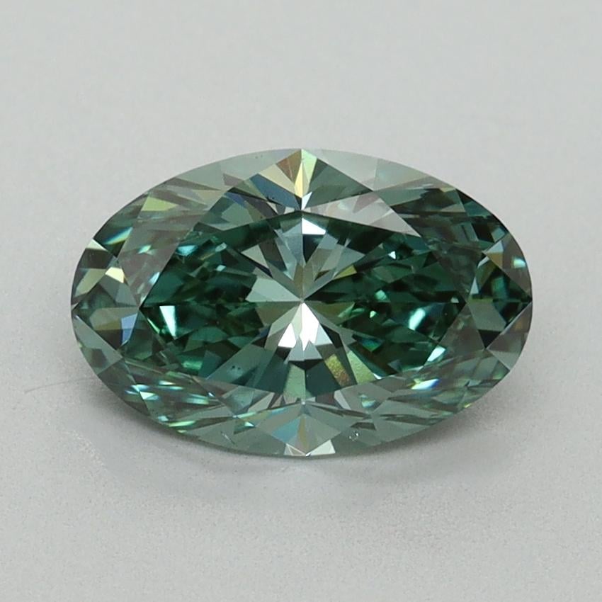 1.52 Ct. Fancy Vivid Green Oval Lab Grown Diamond