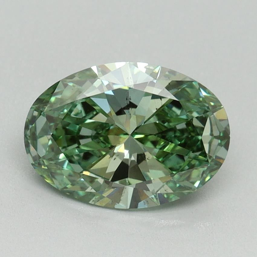 1.48 Ct. Fancy Vivid Green Oval Lab Grown Diamond