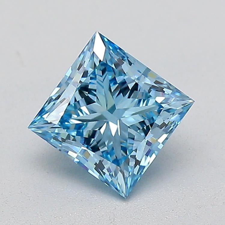 1.02 Ct. Fancy Vivid  Blue Princess Lab Grown Diamond