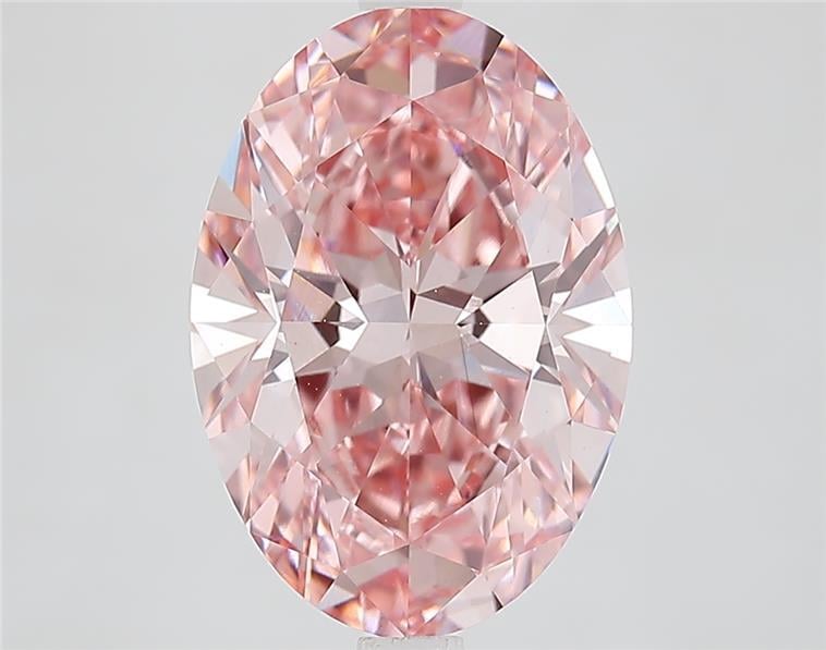 4.30 Ct. Fancy Vivid  Pink Oval Lab Grown Diamond