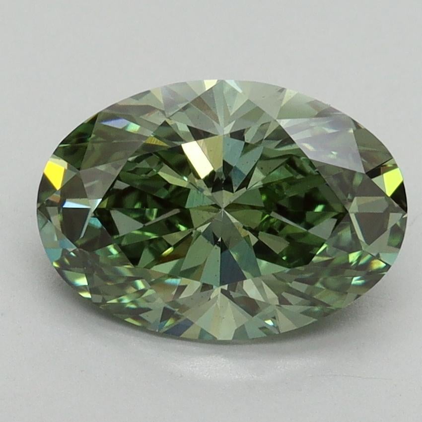2.08 Ct. Fancy Vivid Pacific Green Oval Lab Grown Diamond
