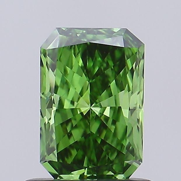0.70 Ct. Fancy Vivid Green Radiant Lab Grown Diamond