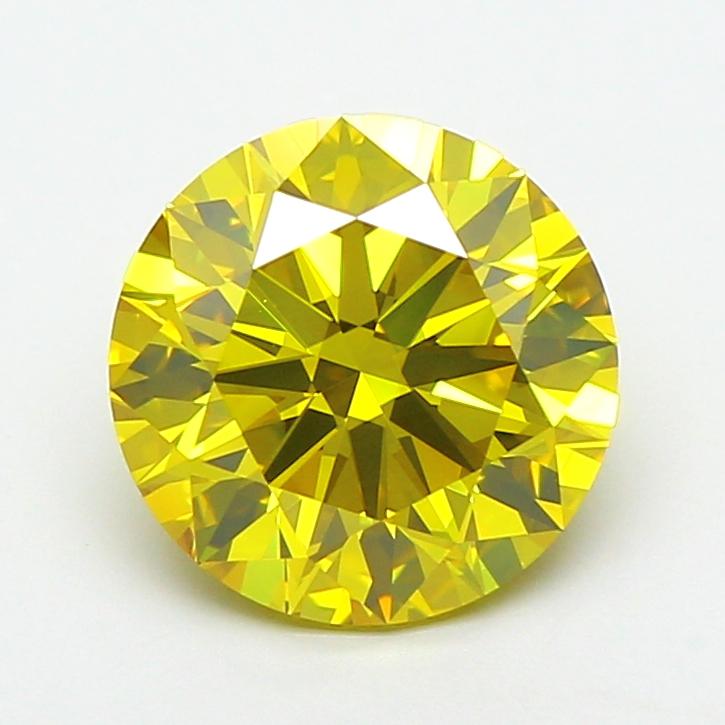 2.51 Ct. Fancy Vivid  Yellow Round Lab Grown Diamond