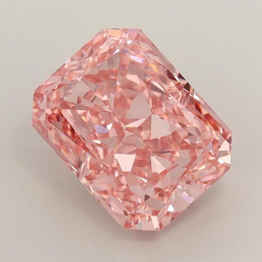 3.06 Ct. Fancy Vivid Pink Radiant Lab Grown Diamond