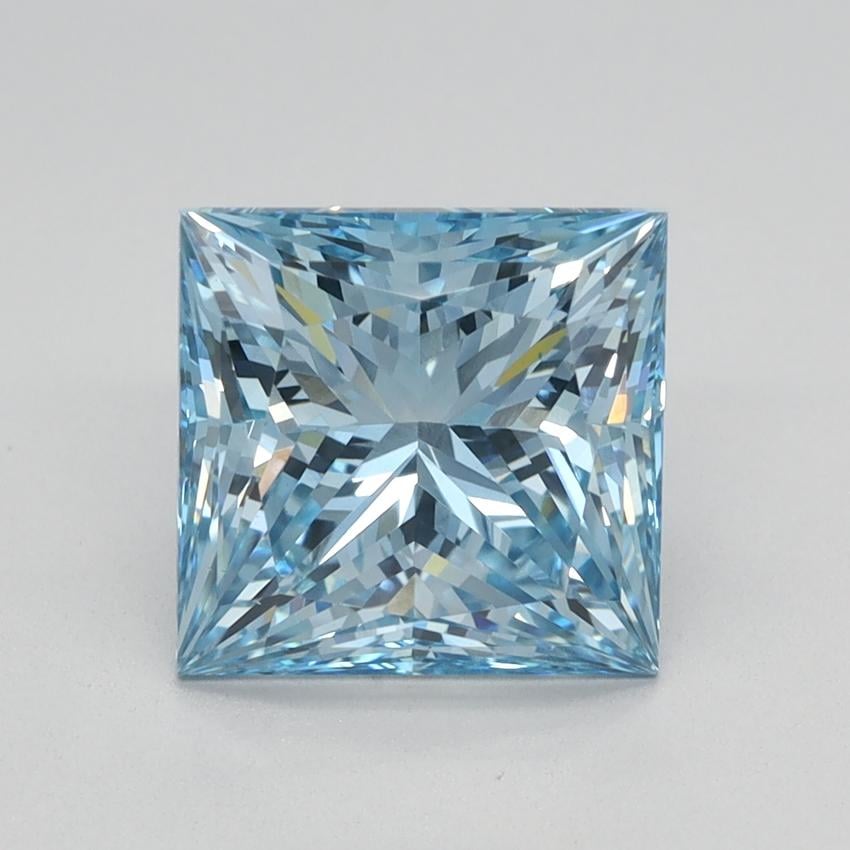 2.29 Ct. Fancy Vivid Blue Princess Lab Grown Diamond