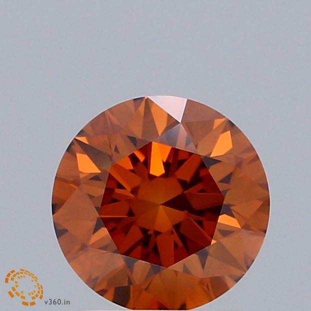 1.11 Ct. Fancy Orange Round Lab Grown Diamond