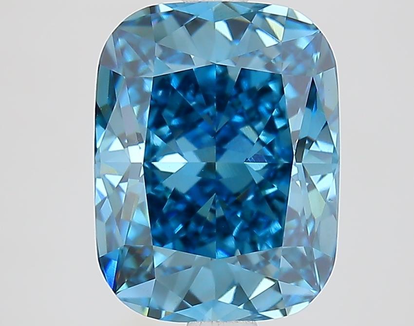3.03 Ct. Fancy Vivid Blue Cushion Lab Grown Diamond
