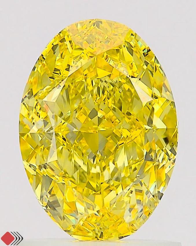 1.53 Ct. Fancy Vivid Yellow Oval Lab Grown Diamond