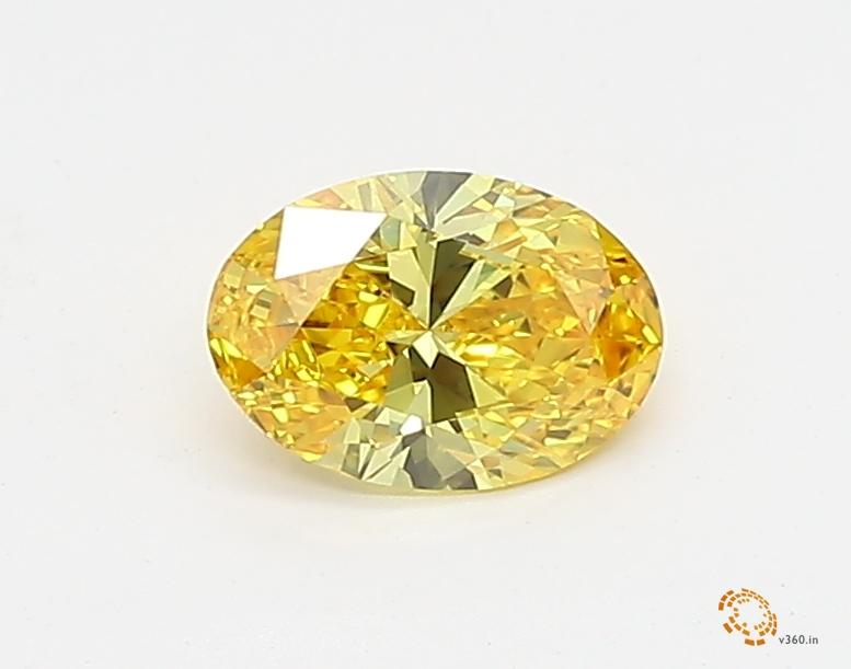 0.37 Ct. Fancy Vivid Yellow Oval Lab Grown Diamond