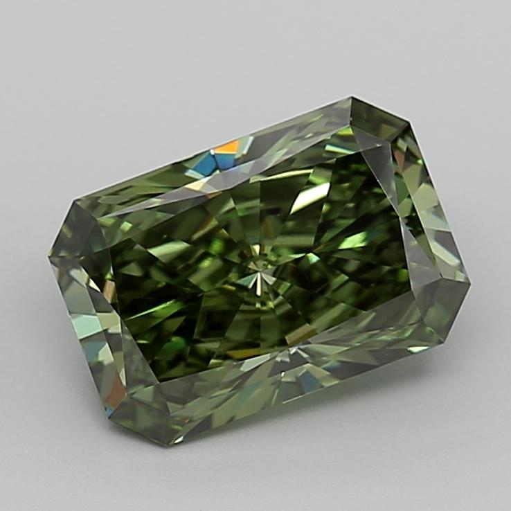 3.01 Ct. Fancy Vivid  Green Radiant Lab Grown Diamond