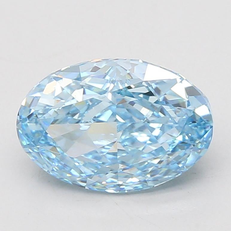 3.47 Ct. Fancy Vivid Blue Oval Lab Grown Diamond