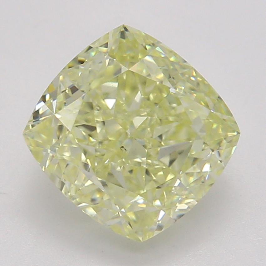 1.07 Ct. Fancy Light Yellow Cushion Diamond, top view