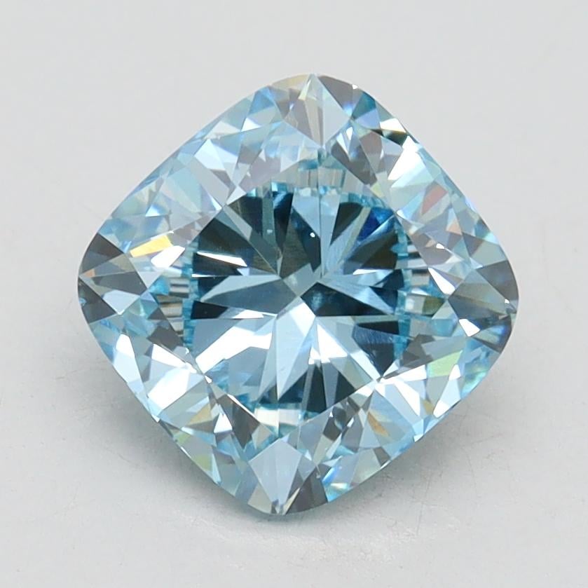1.99 Ct. Fancy Vivid Blue Cushion Lab Grown Diamond