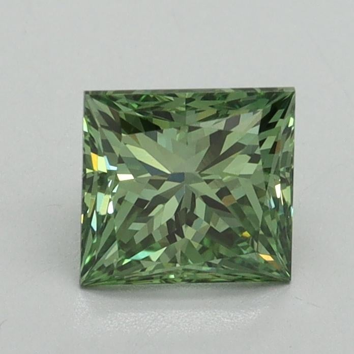1.06 Ct. Fancy Vivid Green Princess Lab Grown Diamond