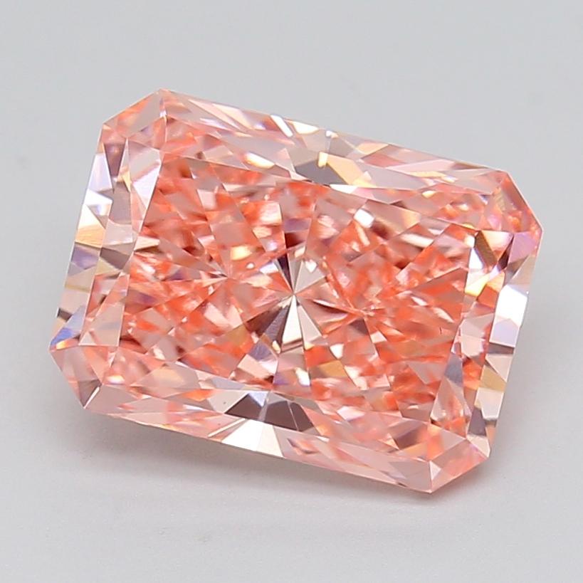 5.09 Ct. Fancy Vivid  Pink Radiant Lab Grown Diamond