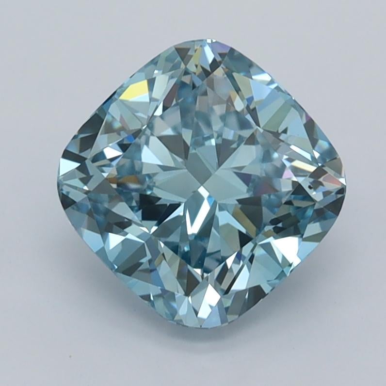 2.00 Ct. Fancy Vivid  Blue Cushion Lab Grown Diamond