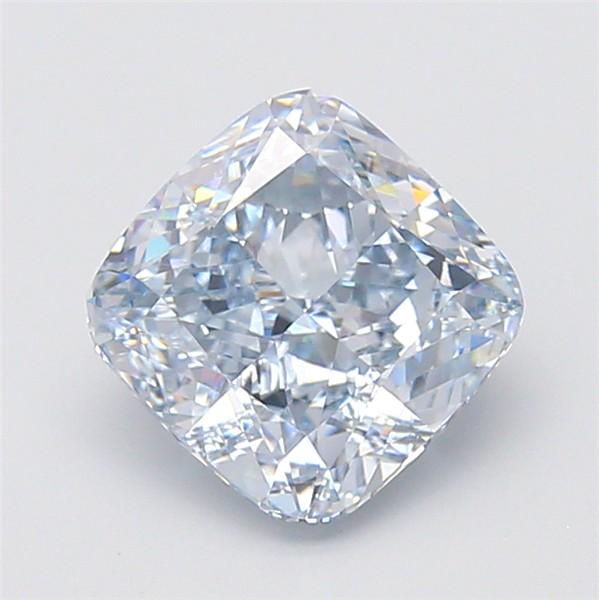 4.04 Ct. Fancy  Blue Cushion Lab Grown Diamond