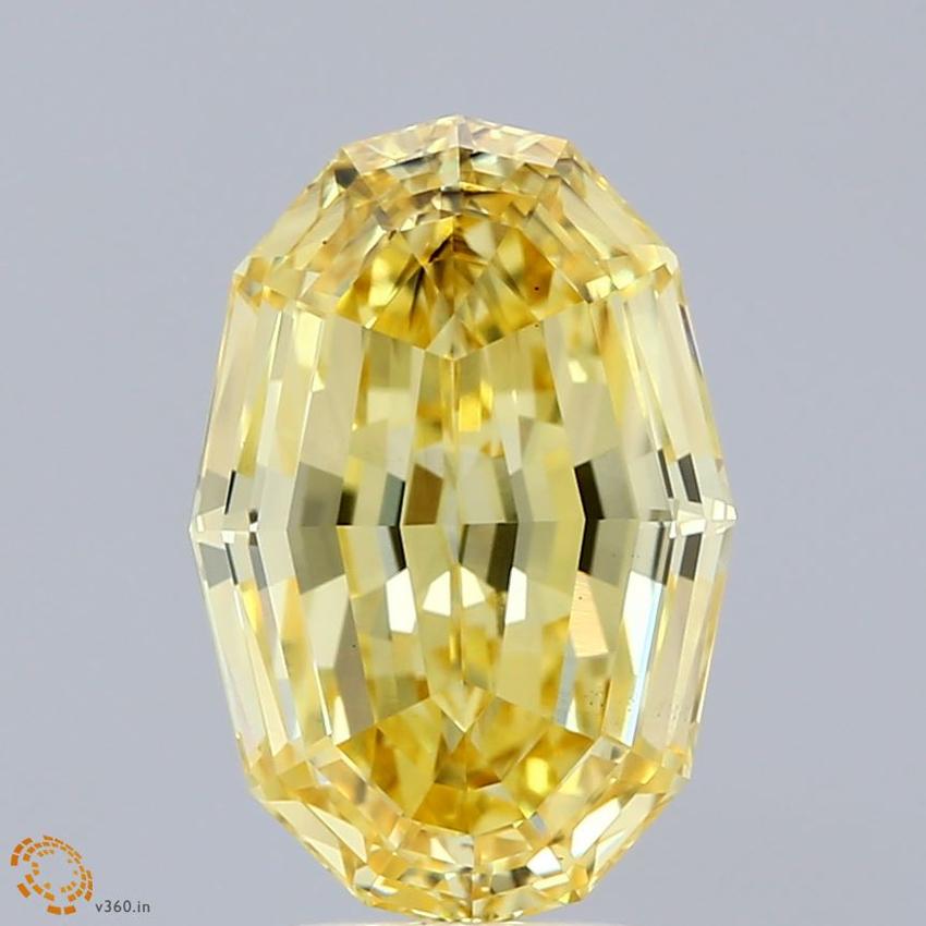 4.09 Ct. Fancy Intense Yellow Oval Lab Grown Diamond