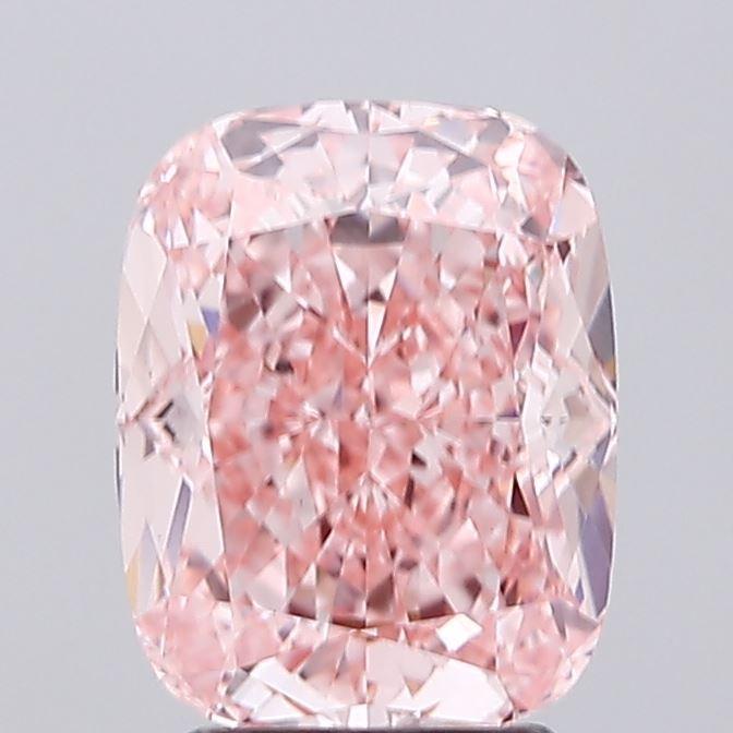 3.52 Ct. Fancy Vivid Pink Cushion Lab Grown Diamond