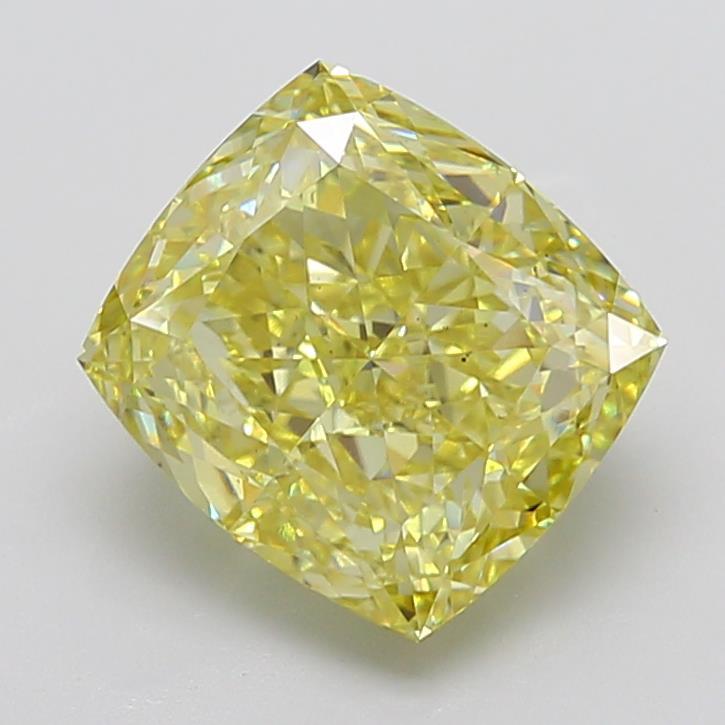 6.59 Ct. Fancy Yellow Cushion Lab Grown Diamond