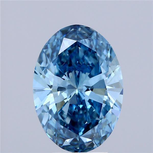 4.71 Ct. Fancy Vivid Blue Oval Lab Grown Diamond