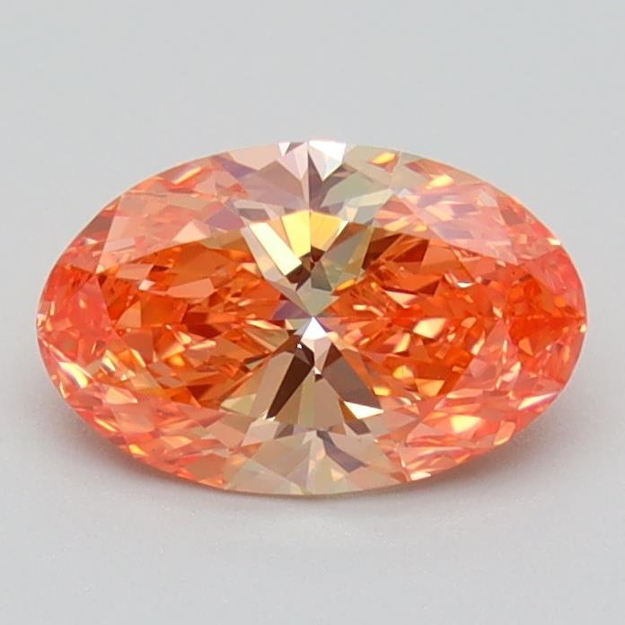 1.12 Ct. Fancy Vivid Orange Pink Oval Lab Grown Diamond