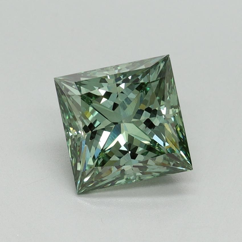 1.79 Ct. Fancy Vivid Green Princess Lab Grown Diamond