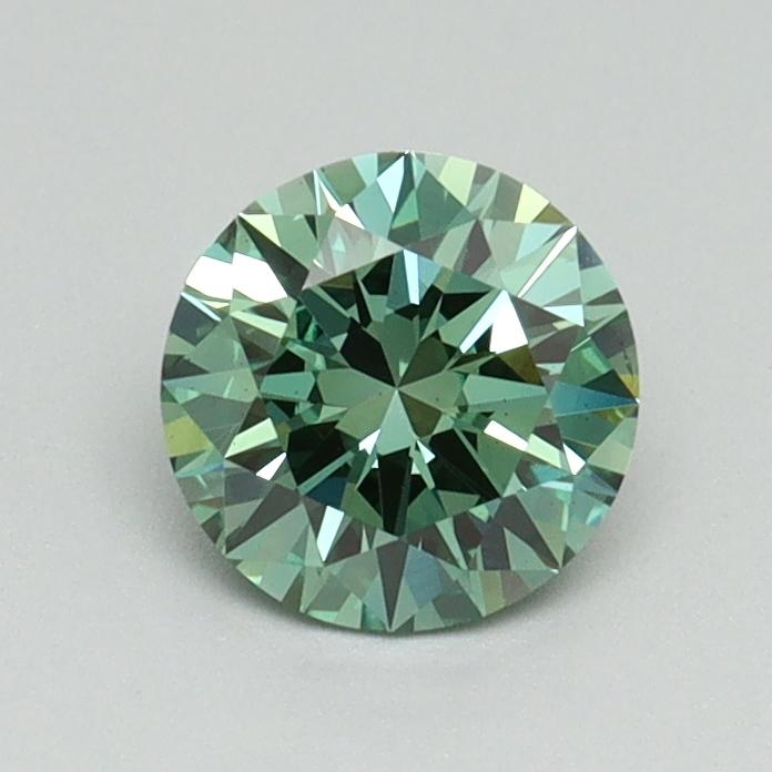 0.70 Ct. Fancy Vivid Green Round Lab Grown Diamond