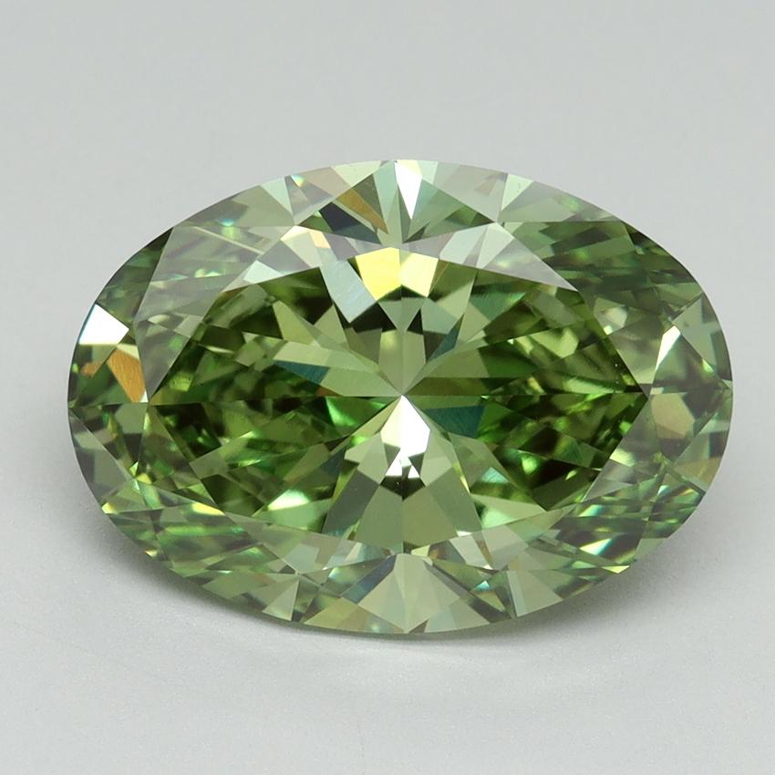 5.03 Ct. Fancy Vivid Green Oval Lab Grown Diamond