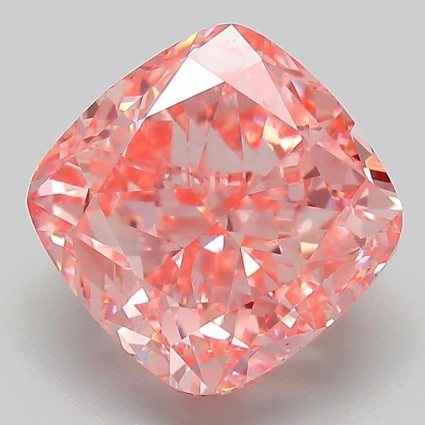 4.50 Ct. Fancy Vivid Pink Cushion Lab Grown Diamond