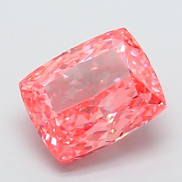 2.71 Ct. Fancy Vivid Pink Cushion Lab Grown Diamond