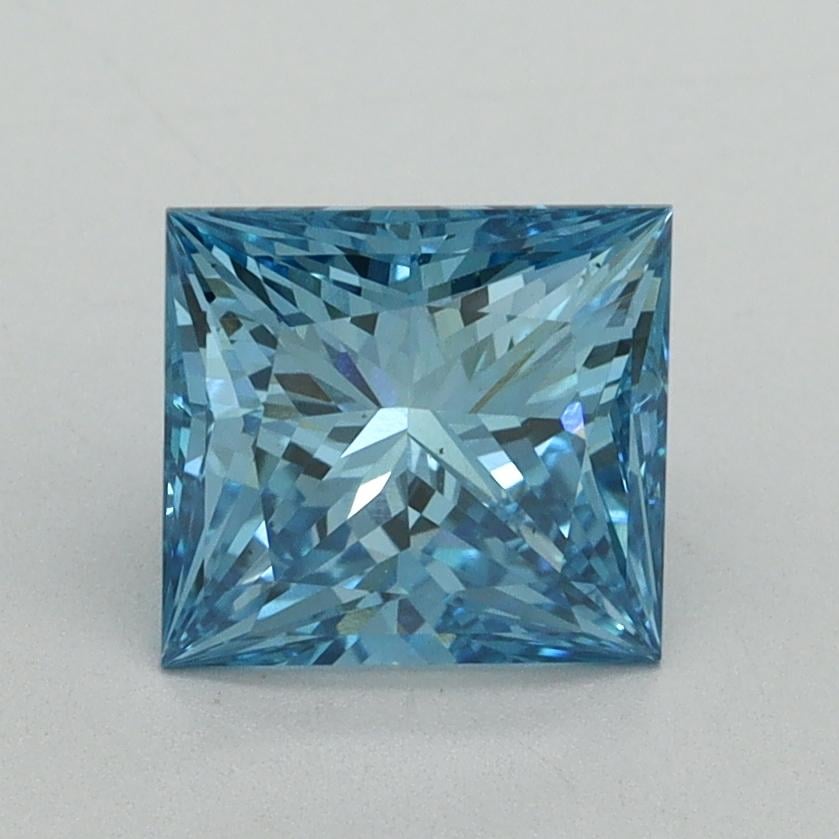 1.59 Ct. Fancy Vivid Blue Princess Lab Grown Diamond