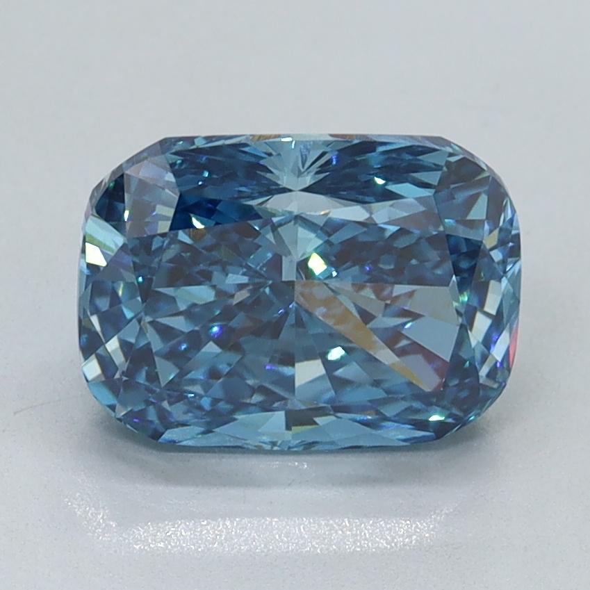 2.05 Ct. Fancy Vivid Blue Cushion Lab Grown Diamond