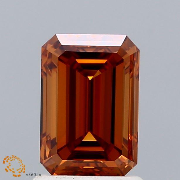 1.50 Ct. Fancy Vivid  Orange Emerald Lab Grown Diamond