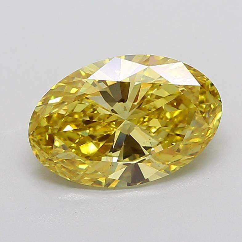 5.00 Ct. Fancy Vivid  Yellow Oval Lab Grown Diamond