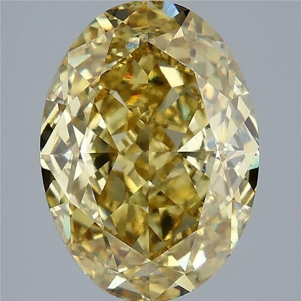 6.06 Ct. Fancy Intense Yellow Oval Lab Grown Diamond