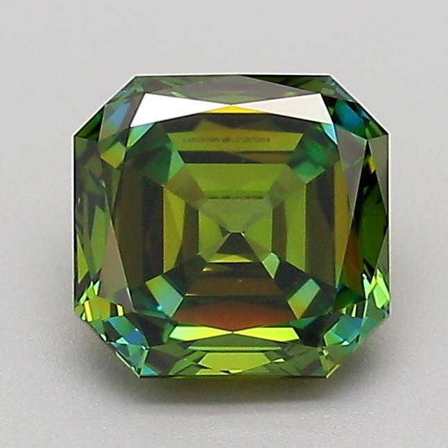 1.31 Ct. Fancy Deep Green Asscher Lab Grown Diamond